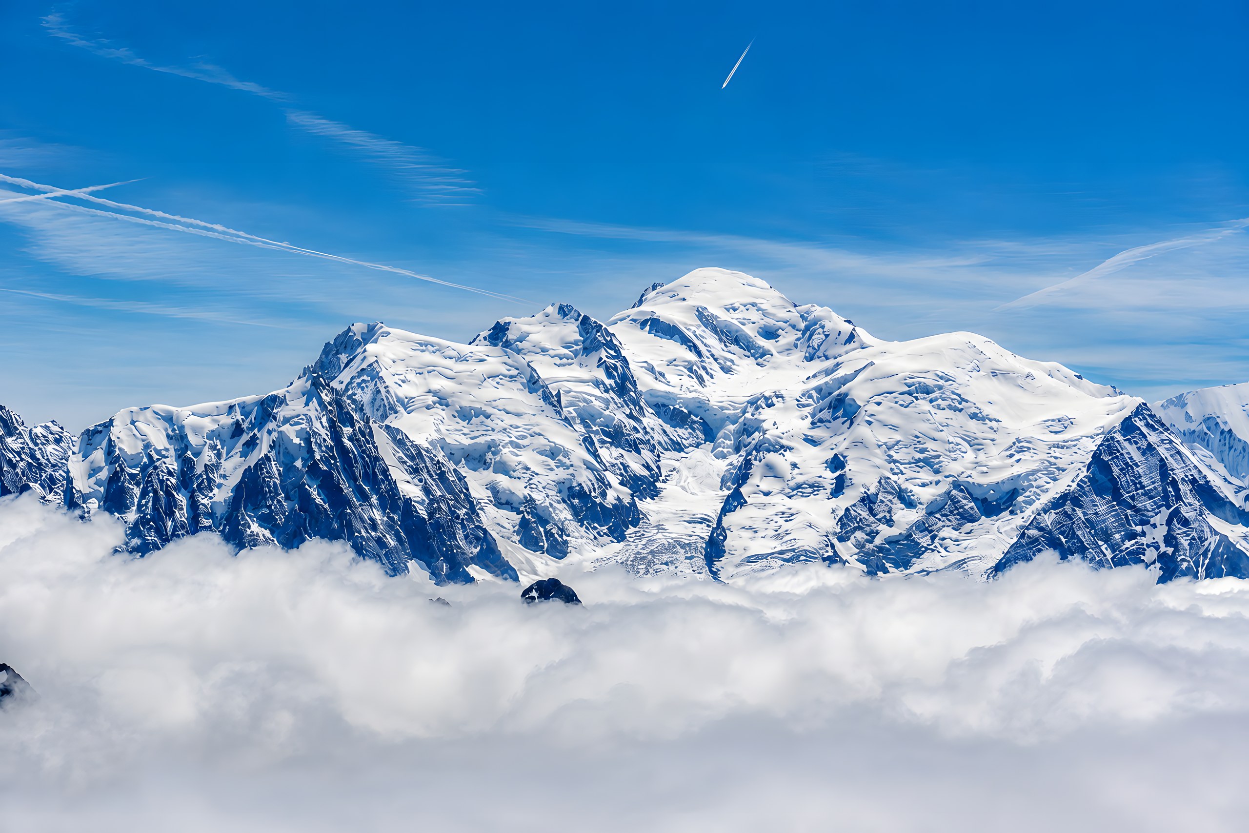 Le massif du Mont-Blanc enneigé, berceau de HUMANOVA