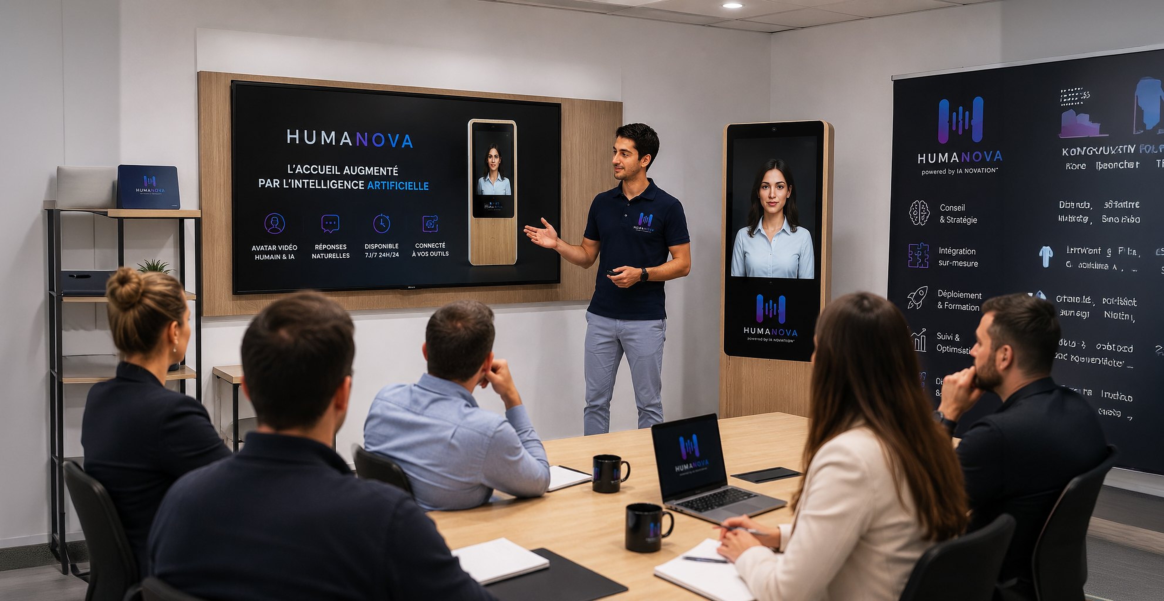 HUMANOVA presentation in a meeting room